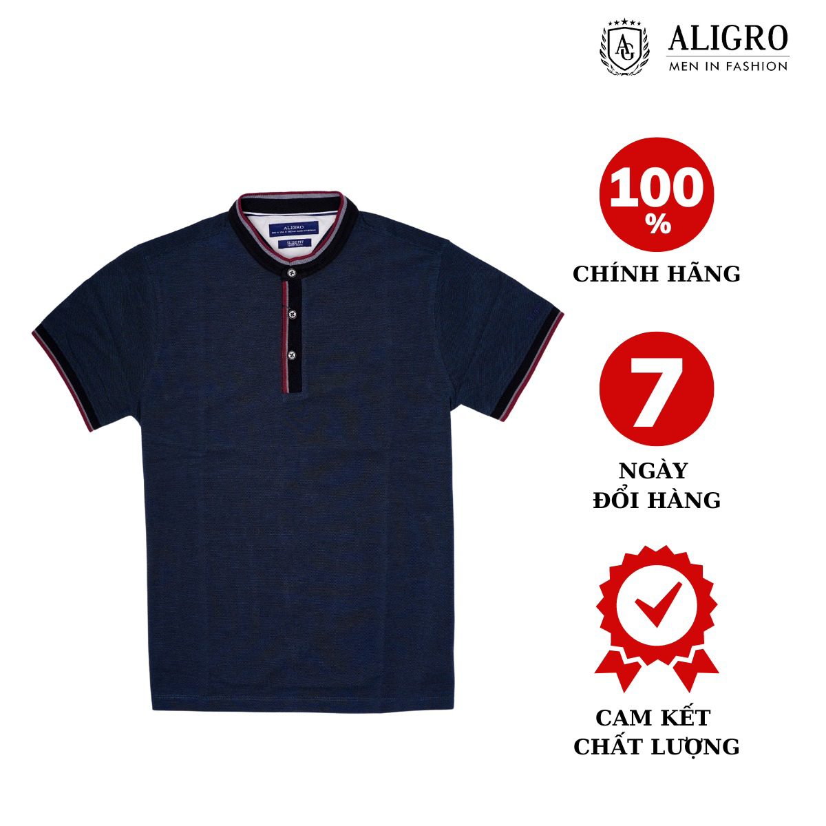 áo Polo Nam Ngắn Tay Cổ Trụ Màu Xanh Két Algplo38 – Aligro