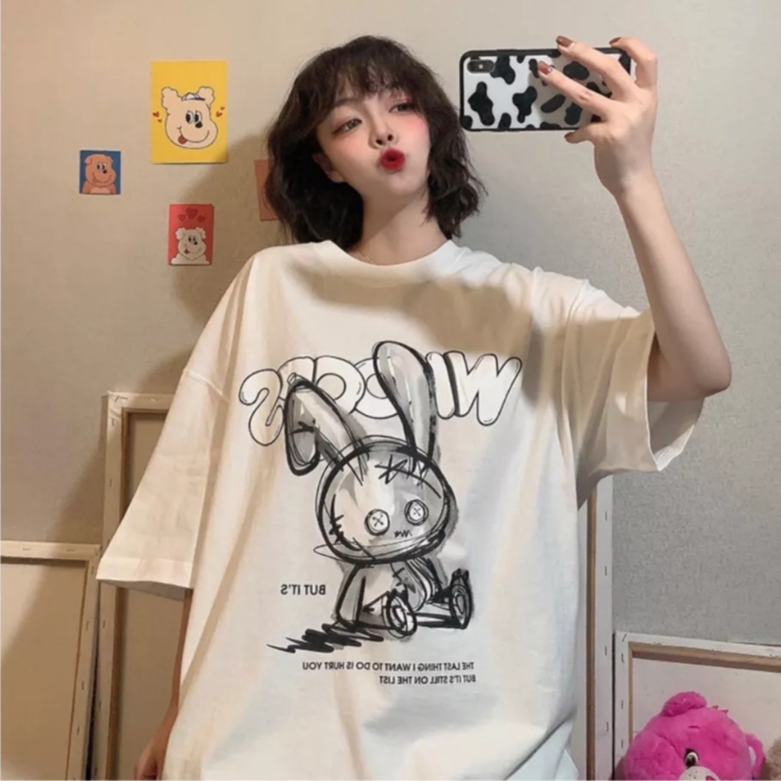 áo Thun Unisex Nam Nữ Con Thỏ Wipaps