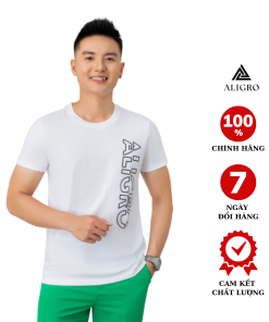 áo Thun Nam Chất Liệu Cotton Cổ Tròn Màu Trắng Kiểu Dáng Thể Thao Thấm Hút Tốt Co Giãn Thoải Mái Algapc071 – Aligro