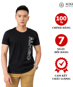 áo Thun Nam Chất Liệu Cotton Cổ Tròn Màu đen Kiểu Dáng Thể Thao Thấm Hút Tốt Co Giãn Thoải Mái Algapc072 – Aligro