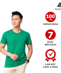 áo Thun Nam Chất Liệu Cotton Cổ Tròn Màu Xanh Lá Kiểu Dáng Thể Thao Thấm Hút Tốt Co Giãn Thoải Mái Algapc068 – Aligro