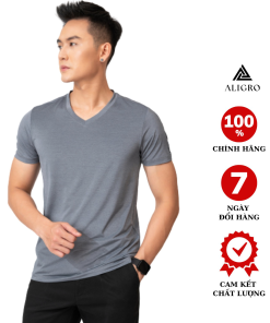 áo Thun Nam Cổ Tròn Màu Ghi Kiểu Dáng Thể Thao Thấm Hút Tốt Co Giãn Thoải Mái Algapc053 – Aligro