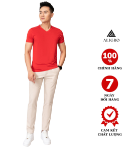 áo Thun Nam Cổ Tròn Màu đỏ Cam Kiểu Dáng Thể Thao Thấm Hút Tốt Co Giãn Thoải Mái Algapc063 – Aligro