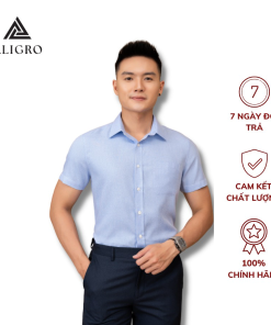 áo Sơ Mi Bamboo Slimfit Cộc Tay Xanh Trơn Algs-c123 – Aligro