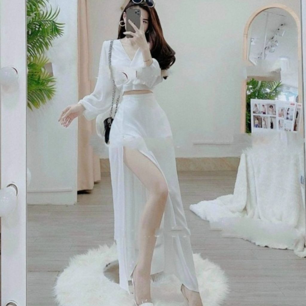 Maxi Xẻ Cao Cấp Voan Chingfon V954h – Lisa