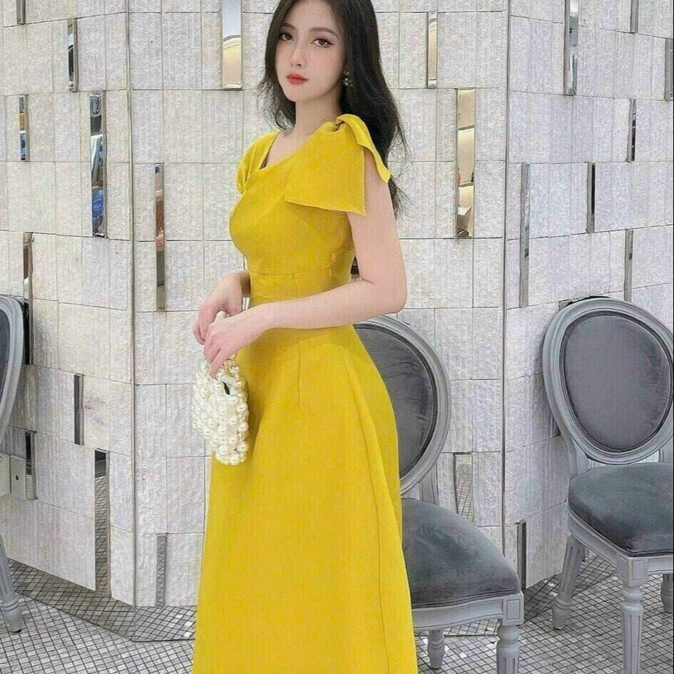 đầm Tapda Phồng Vai Cổ Chữ V ôm Eo Dáng Xòe V940h – Aine