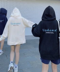 áo Khoác Hoodie Thời Trang Nữ Updown Khóa Kéo Nỉ Pe Dày Dặn Form Rộng