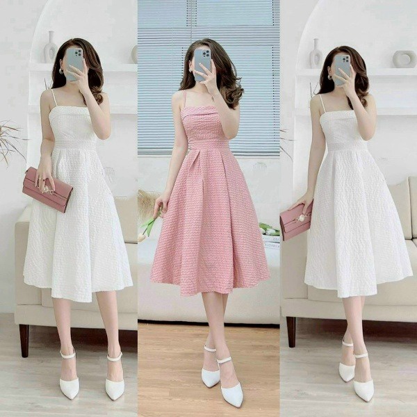 đầm Xòe 2 Dây Xếp Ly 2 Lớp ( Có Mút Ngực) V905h – Lisa