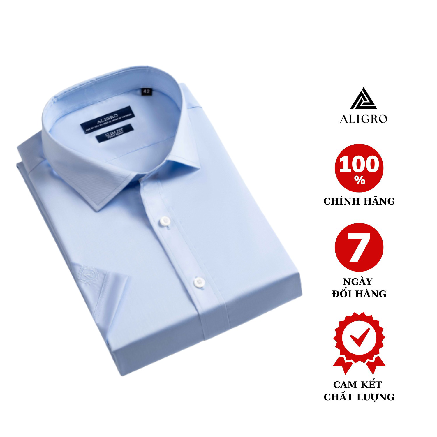 áo Sơ Mi Cộc Tay Cotton Chống Nhăn Xanh Algs-c119 – Aligro