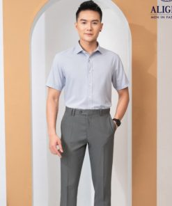 áo Sơ Mi Cộc Tay Kẻ Caro Nhỏ Ghi Algs-c118 – Aligro