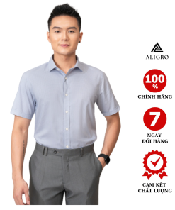 áo Sơ Mi Cộc Tay Kẻ Caro Nhỏ Ghi Algs-c118 – Aligro