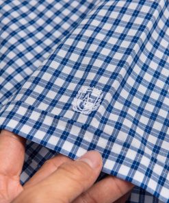 áo Sơ Mi Cộc Tay Kẻ Caro Xanh Navy Algs-c117 – Aligro