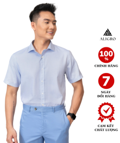 áo Sơ Mi Cộc Tay Trắng Chấm Xanh Algs-c115 – Aligro