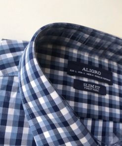 áo Sơ Mi Cộc Tay Bamboo Kẻ Caro Xanh Algs-c113 – Aligro