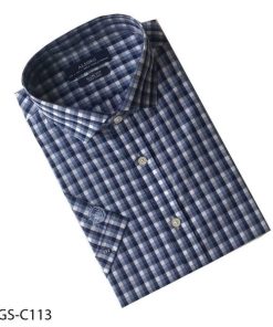 áo Sơ Mi Cộc Tay Bamboo Kẻ Caro Xanh Algs-c113 – Aligro