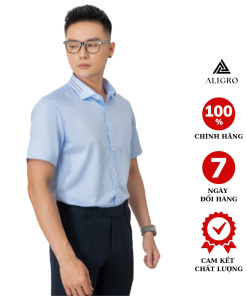 áo Sơ Mi Cộc Tay Cotton Chống Nhăn Blue Alg-c111 – Aligro
