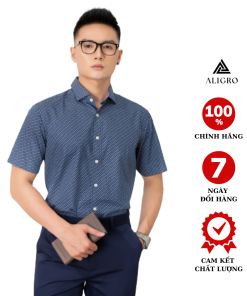 áo Sơ Mi Cộc Tay Xanh Navy Algs-c91 – Aligro