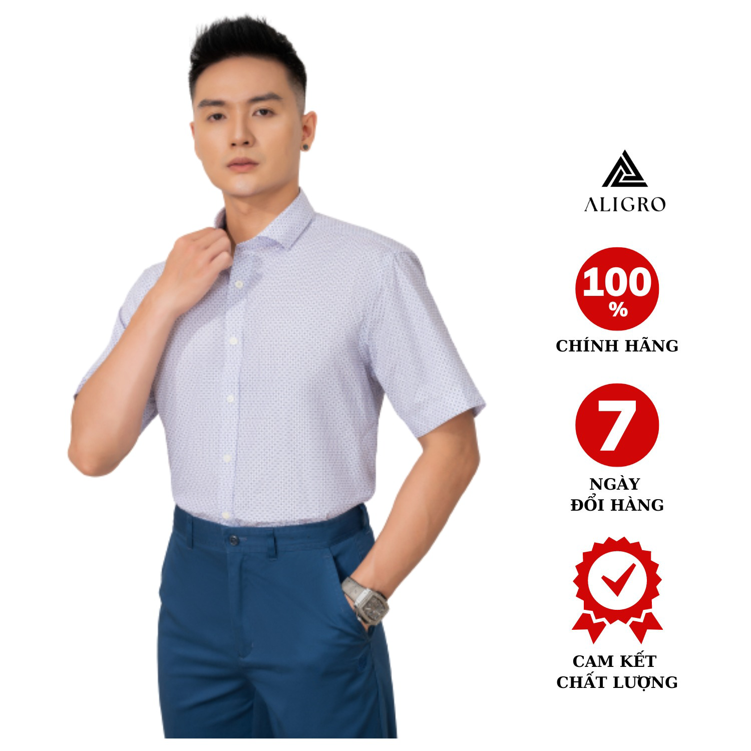 áo Sơ Mi Cộc Tay Họa Tiết Hoa Nhí Algs-c84 – Aligro