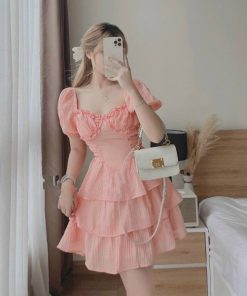 đầm Xòe 3 Tầng Thun đũi Gân V904h – Lisa