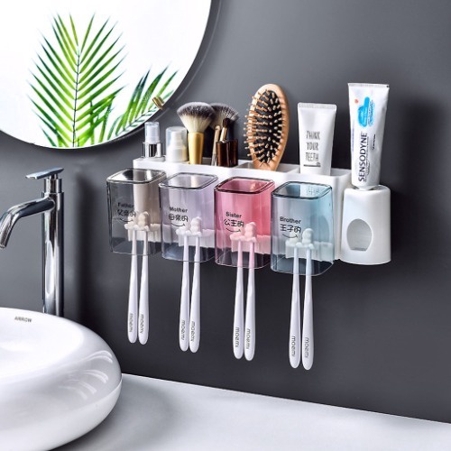 Kệ 4 Ngăn đựng Kem đánh Răng Kèm 4 Ly – Gdn