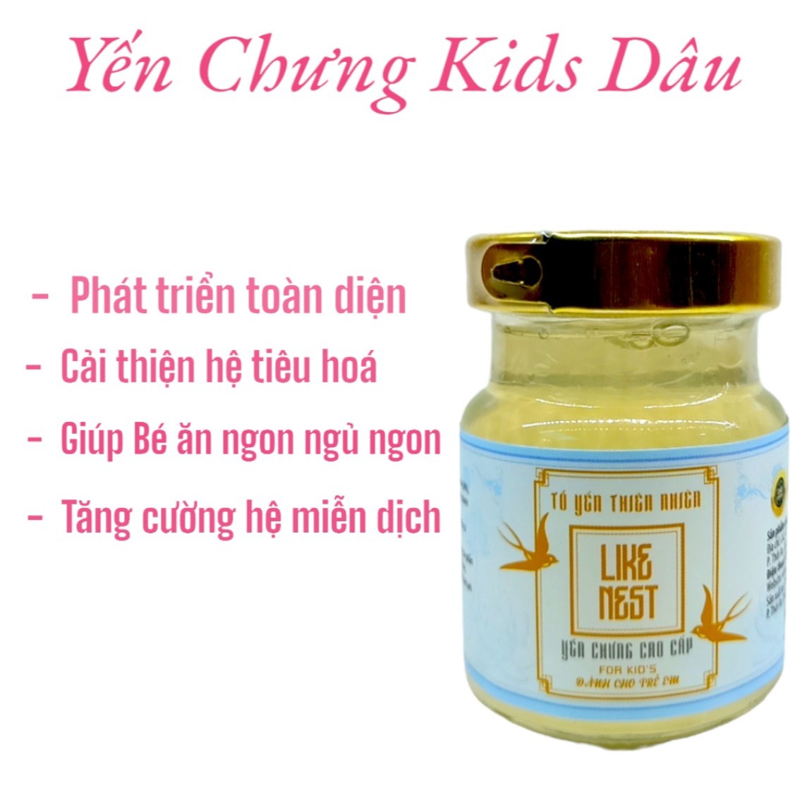 [khay Quà Tặng 10 Hũ] Like Nest Yến Chưng Cho Bé Kids Vị Dâu 35% – Like Beauty