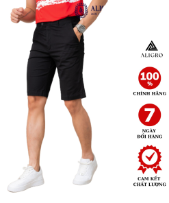 Quần Short Kaki Nam Màu đen Algqs1076 – Aligro