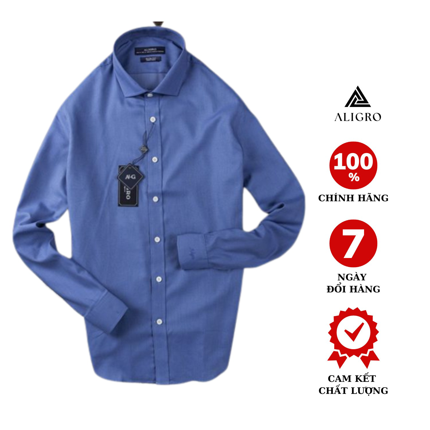 áo Sơ Mi Dài Tay Blue Chấm Trắng Algs199 – Aligro