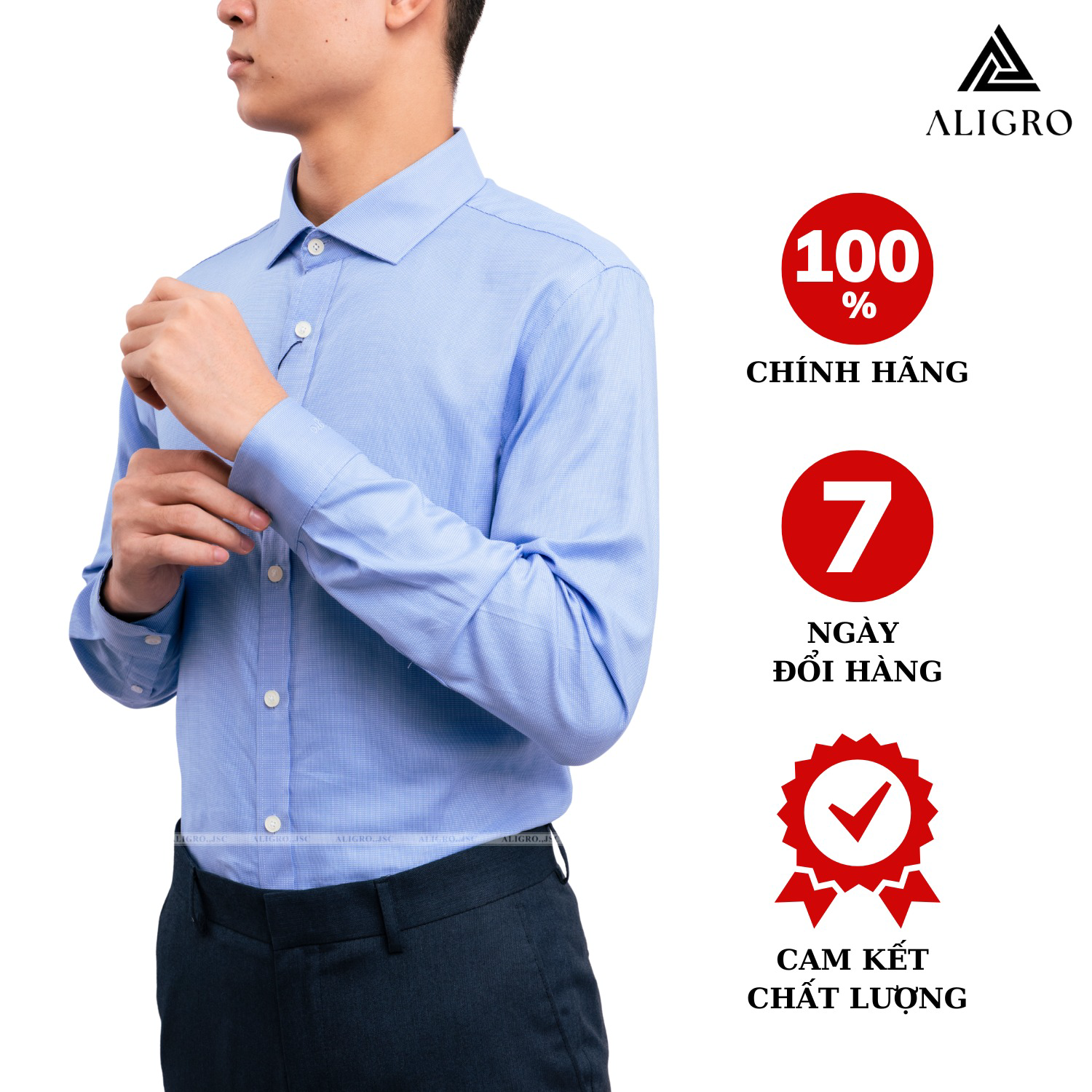 áo Sơ Mi Dài Tay Navy Algs198 – Aligro