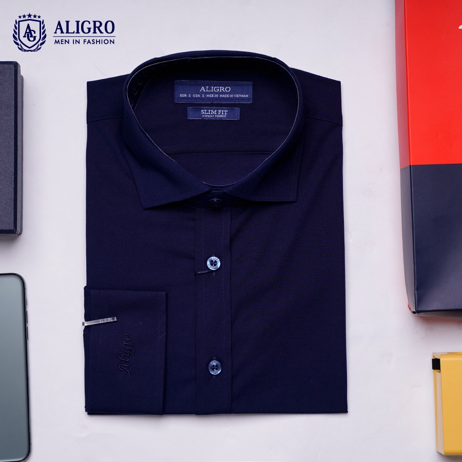 áo Sơ Mi Dài Tay Tím Than Algs173 – Aligro