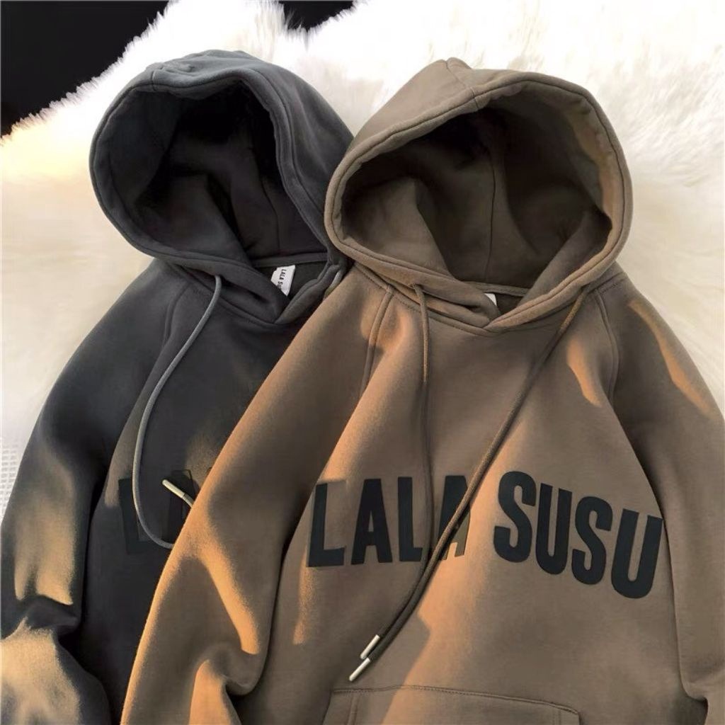 áo Hoodie Form Rộng Mũ 2 Lớp Chất Nỉ Cotton Lalasusu