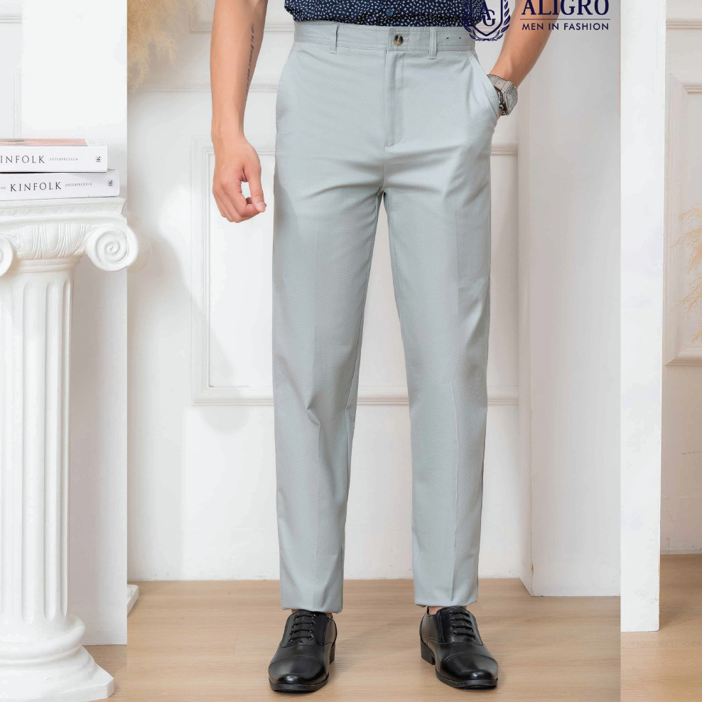 Quần Kaki Nam Xanh Sáng Algk074 – Aligro
