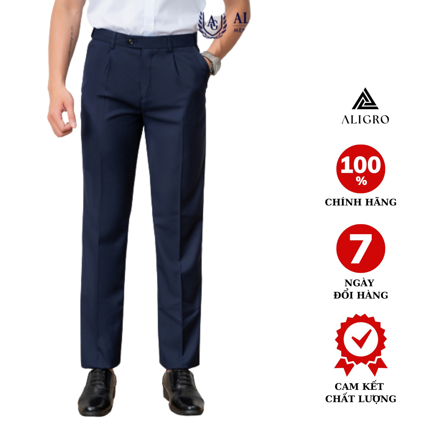 Quần âu 1 Ly Màu Navy Algl8020 – Aligro