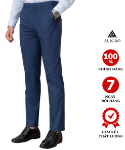 Quần âu Màu Xanh Sáng Kẻ Sọc Algo1056 – Aligro
