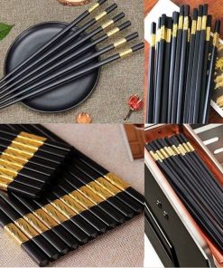 Hộp 10 đôi đũa Mạ Vàng – Su