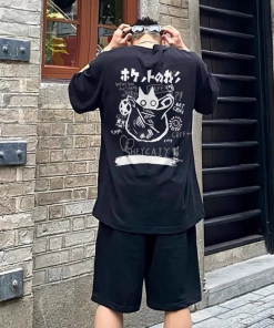 áo Thun Unisex Form Rộng Streetwear Oversized Mèo Túi – Phong Boutique
