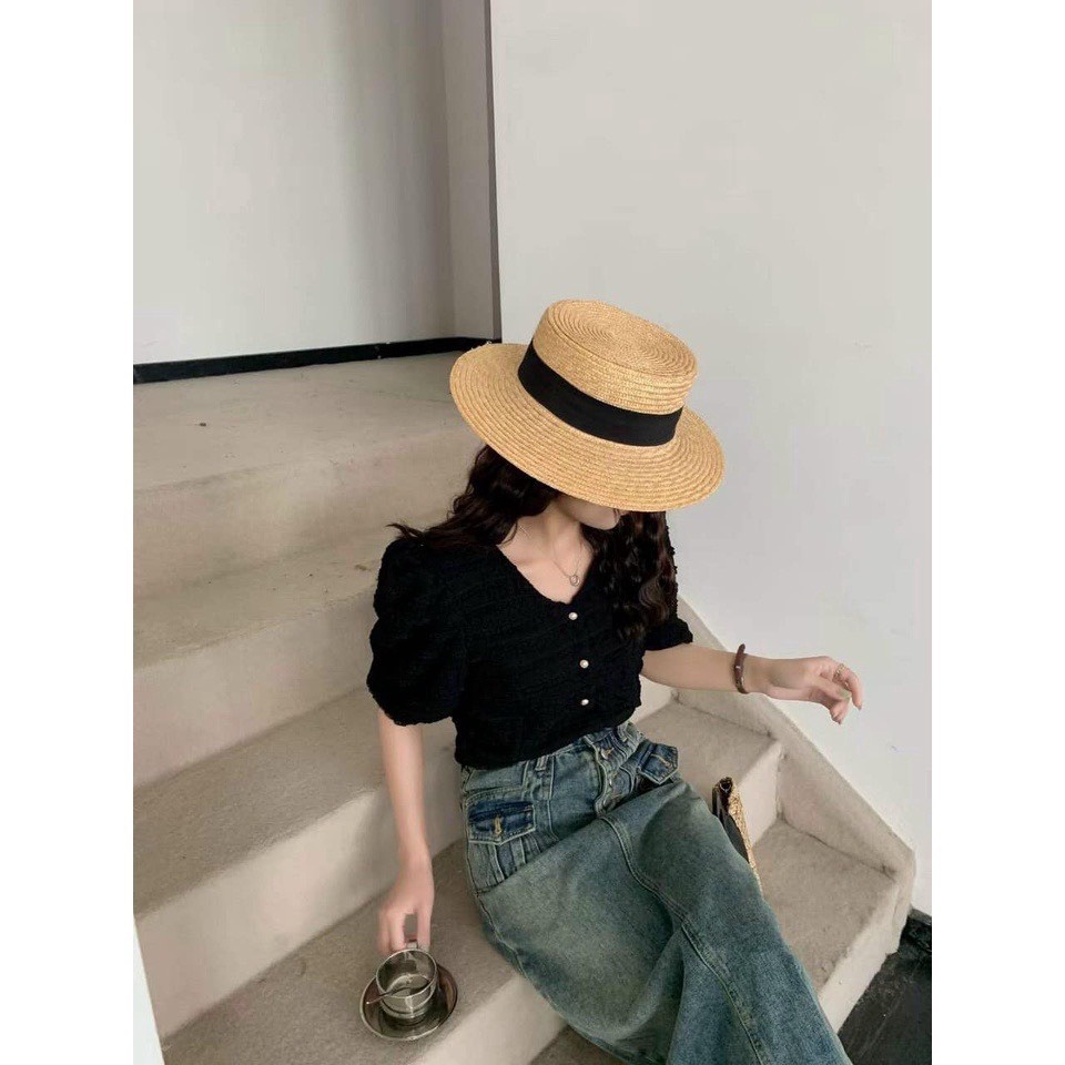 áo Sơ Mi Cổ V Chất Xốp Viền Bèo Tiểu Thu Siêu Xinh Cho Bạn Nữ Sldca132- Diepchi Fashion