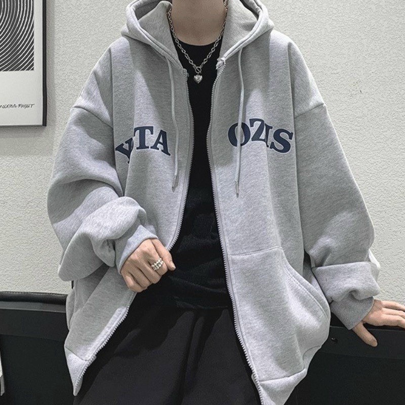 áo Khoác Nỉ Dây Kéo Ystaozis Nam Nữ Unisex Tay Rộng Sa08 – Sam Store