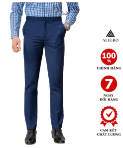 Quần âu Navy Kẻ Xanh Algo1053 – Aligro