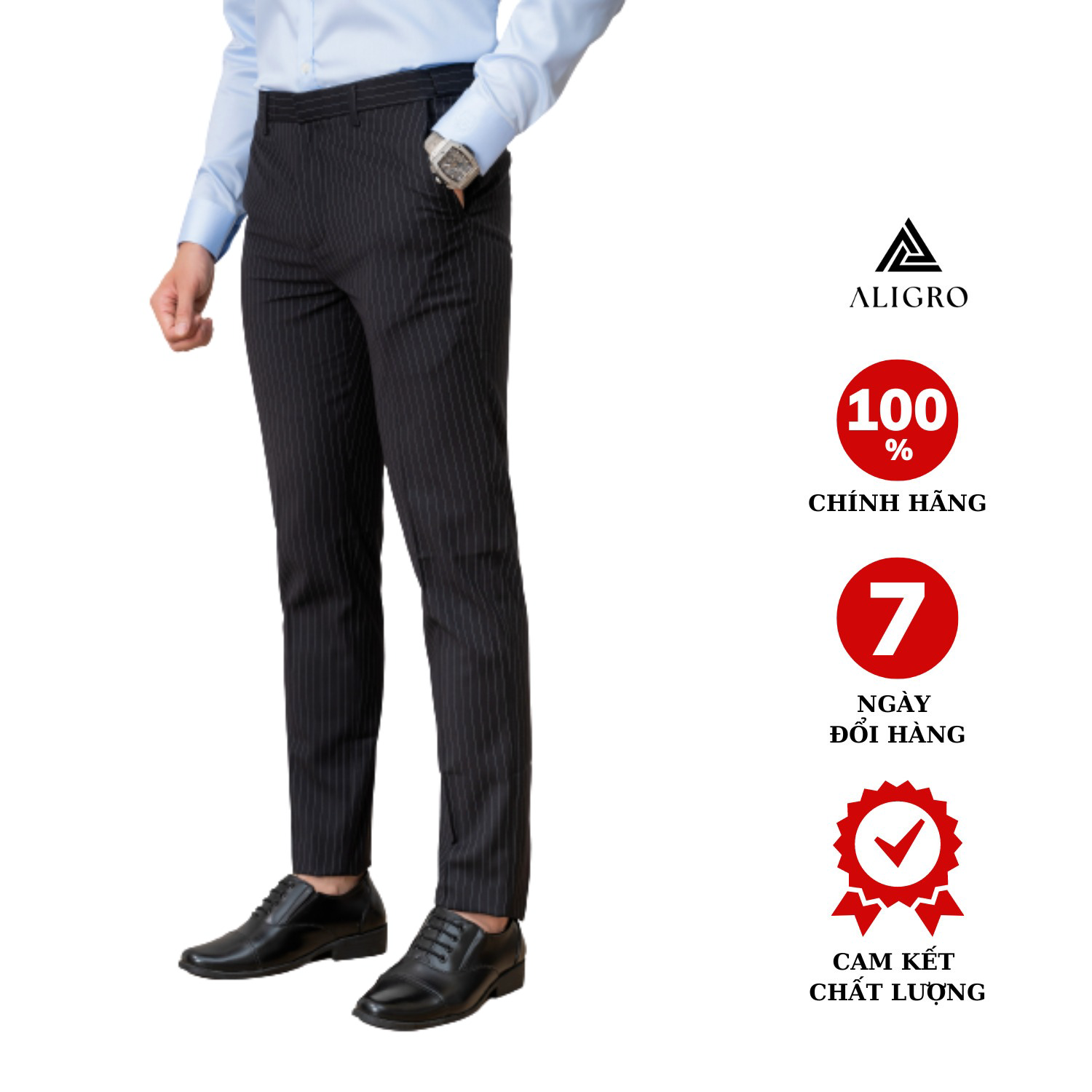 Quần âu Xanh Kẻ Sọc Vàng Nhỏ Algo1047 – Aligro
