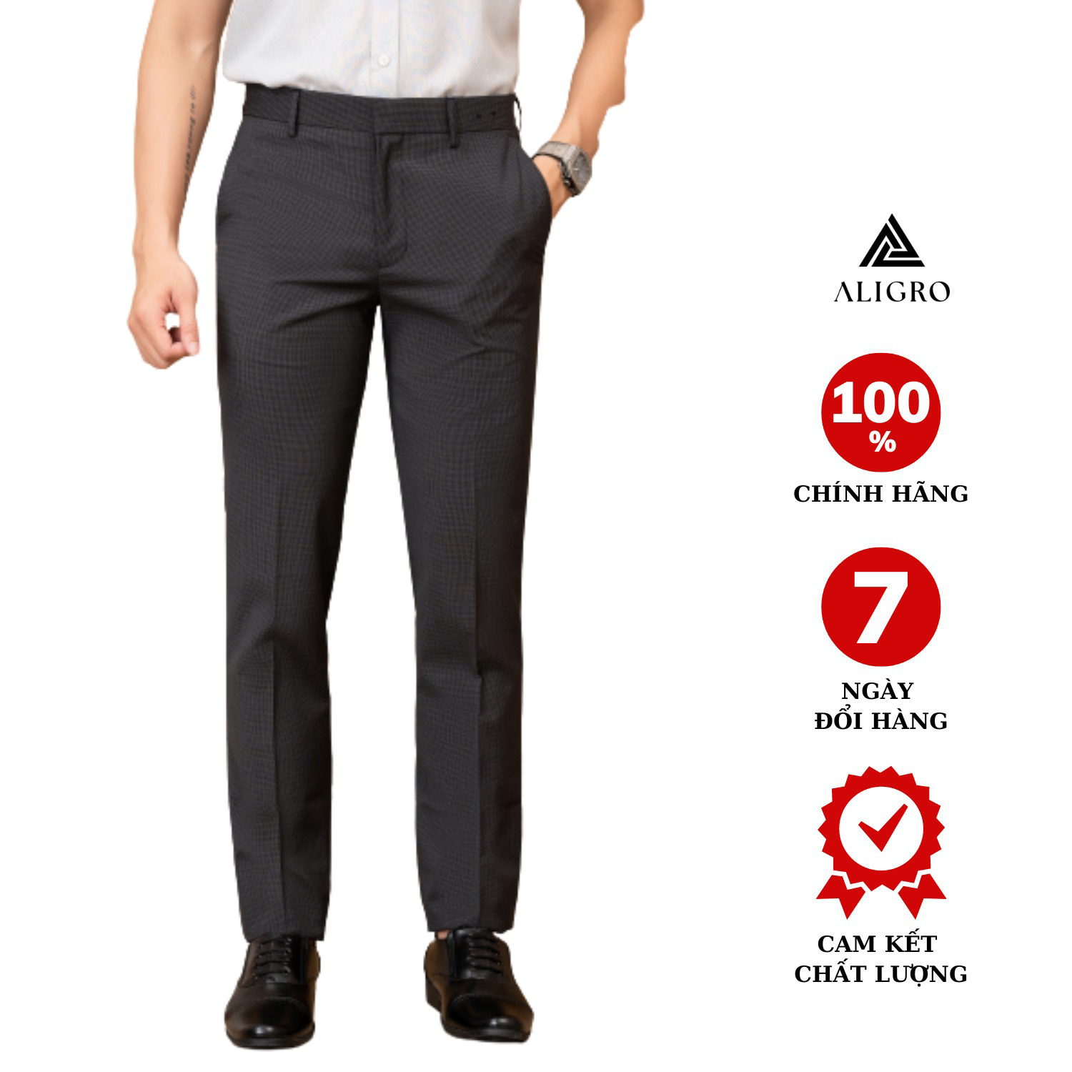 Quần âu Màu Navy Chấm Trắng Algo1028 – Aligro