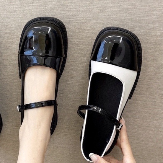 Giày đốc Nữ, Giày Búp Be Cài Khuy Ngang Chất Da Mềm đế Thấp 2p 374 – Larita Fashion