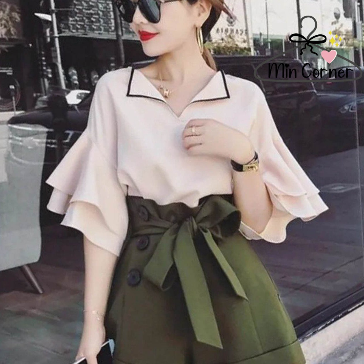 áo Nữ Cổ Bẻ Tay Bèo Ms66 – Min Corner