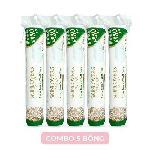 [ Tặng 1 Miếng Mặt Nạ ] Combo 5 Gói Bông Tẩy Trang 100% Bocoton 120+30 Miếng – Skinlovers