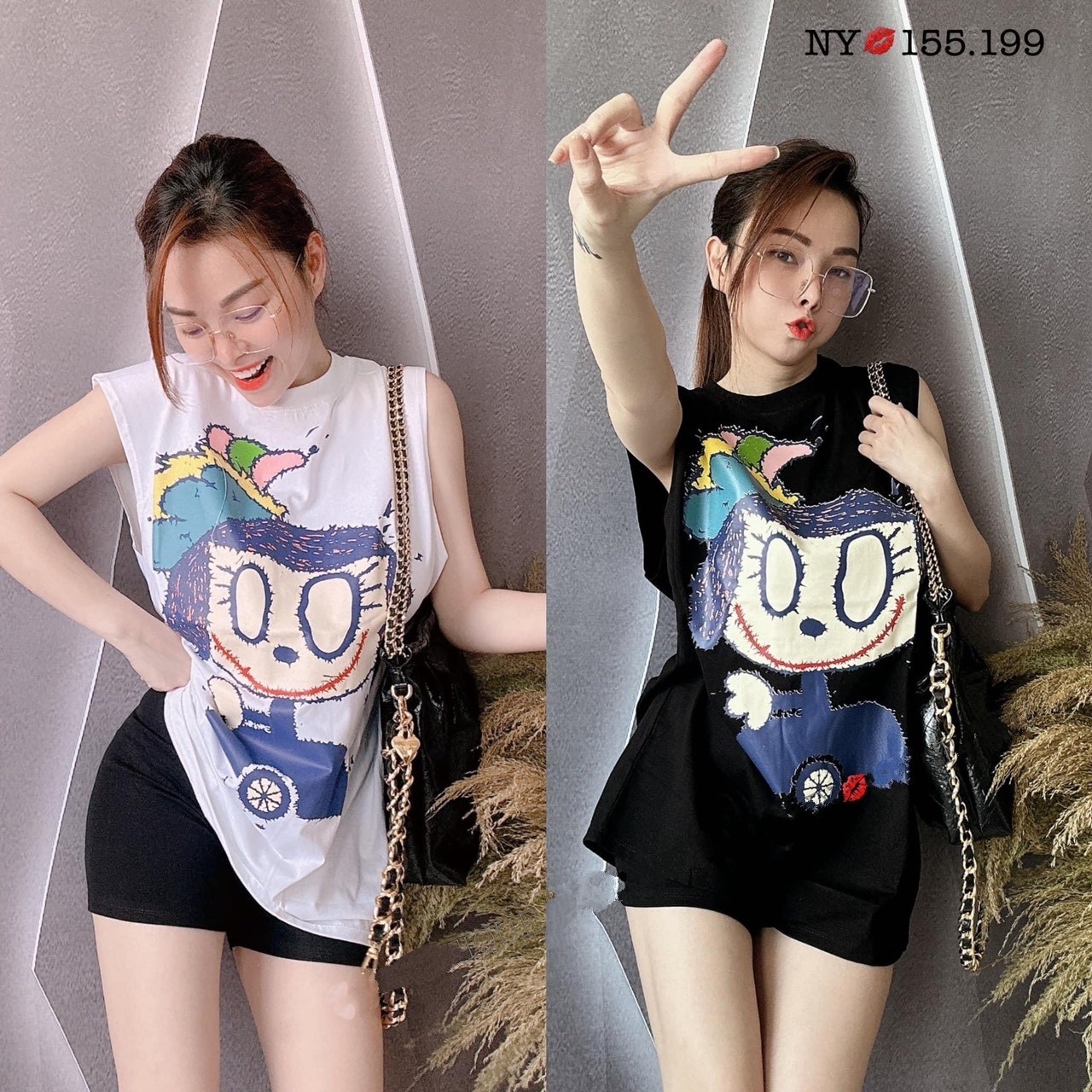 Set Bộ Nữ Hoạt Hình Vẽ Tanktop Thun Lạnh Quảng Châu – Lê Phương Boutique