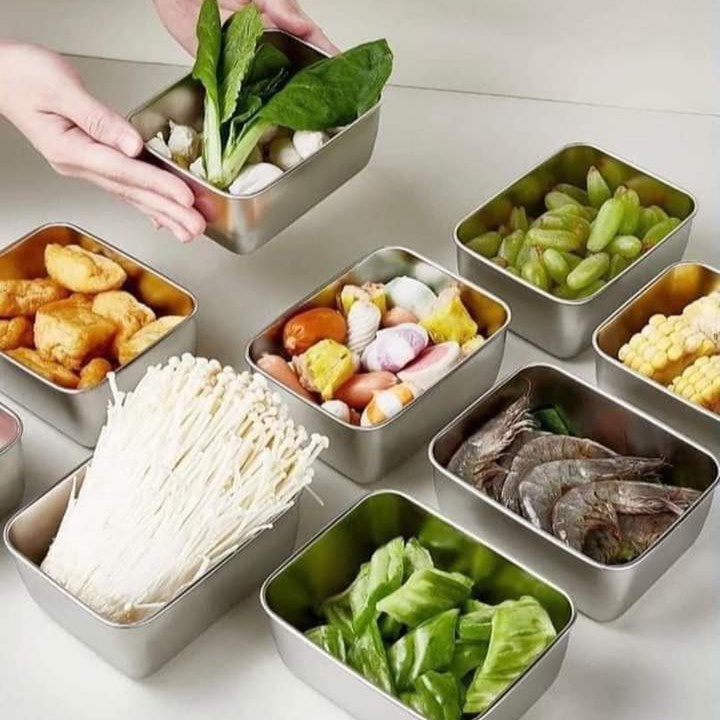 Set 5 Hộp Inox Kèm Nắp Nhựa – Su