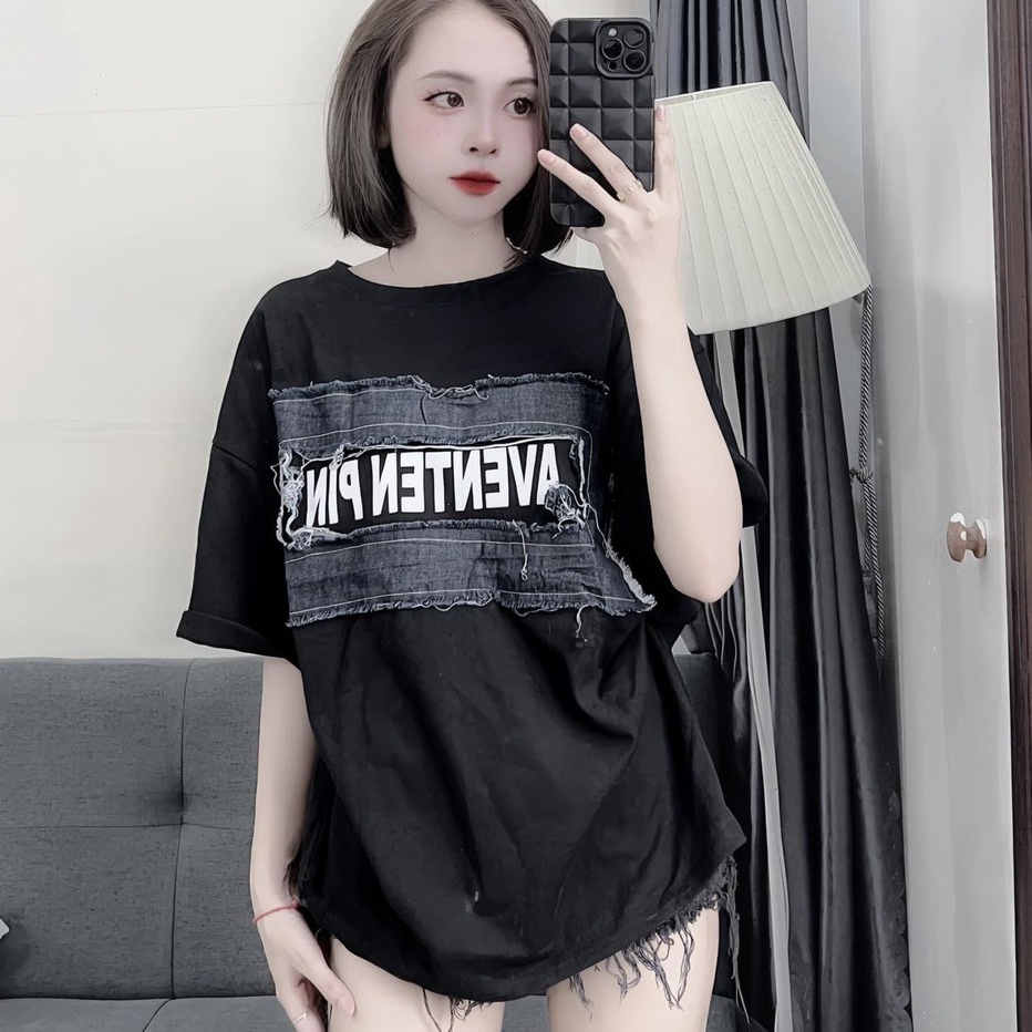 áo Phông Unisex Form Rộng Nam Nữ Phối Bò Aventenpin Cottn Khô
