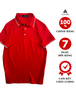 áo Polo Golf Nam Ngắn Tay Chất Vải Coolmax Màu đỏ Trơn Năng động Algplo107 – Aligro