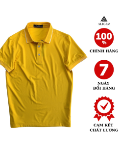 áo Polo Golf Nam Ngắn Tay Chất Vải Coolmax Màu Vàng Năng động Algplo109- Aligro