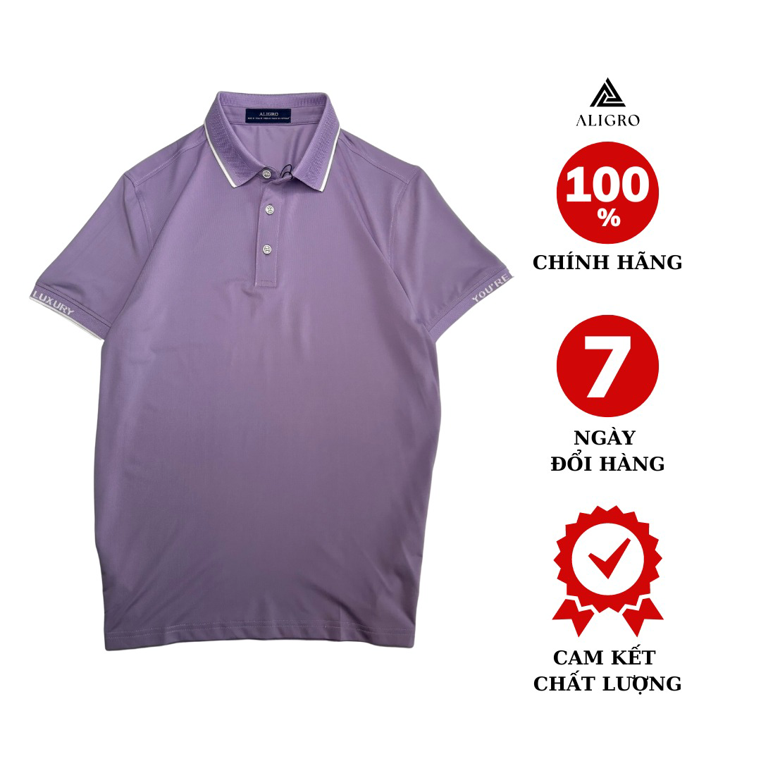 áo Polo Golf Nam Ngắn Tay Chất Vải Coolmax Màu Tím Năng động Algplo112- Aligro