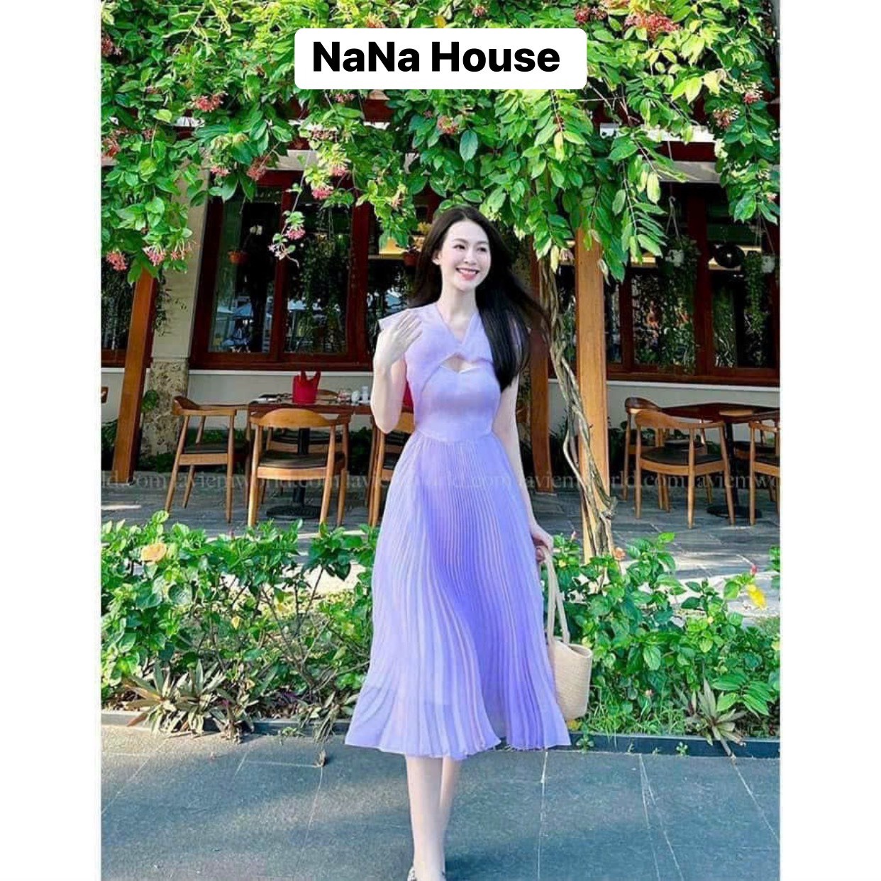 đầm Váy Nữ Cánh Dơi Xoắn Ngực Phối Chân Váy Tùng Dập Ly Dd009 – Nana House